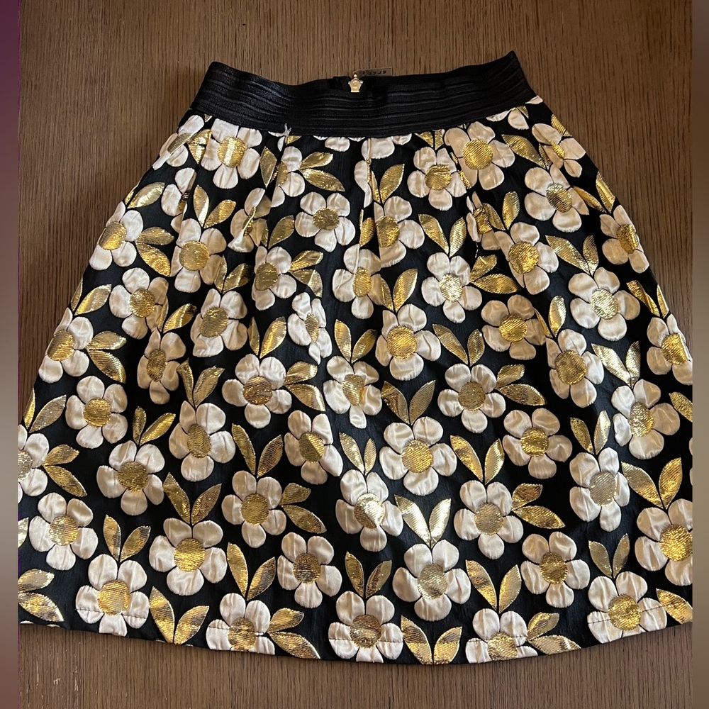 Floral Black and Gold Women's Skirt